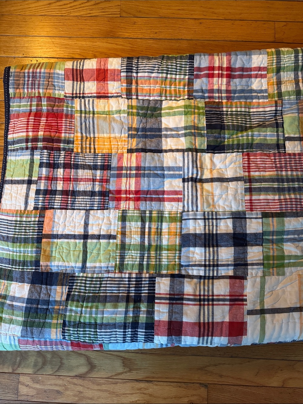 Pottery Barn Kids Multi-Color Plaid Patchwork Quilt